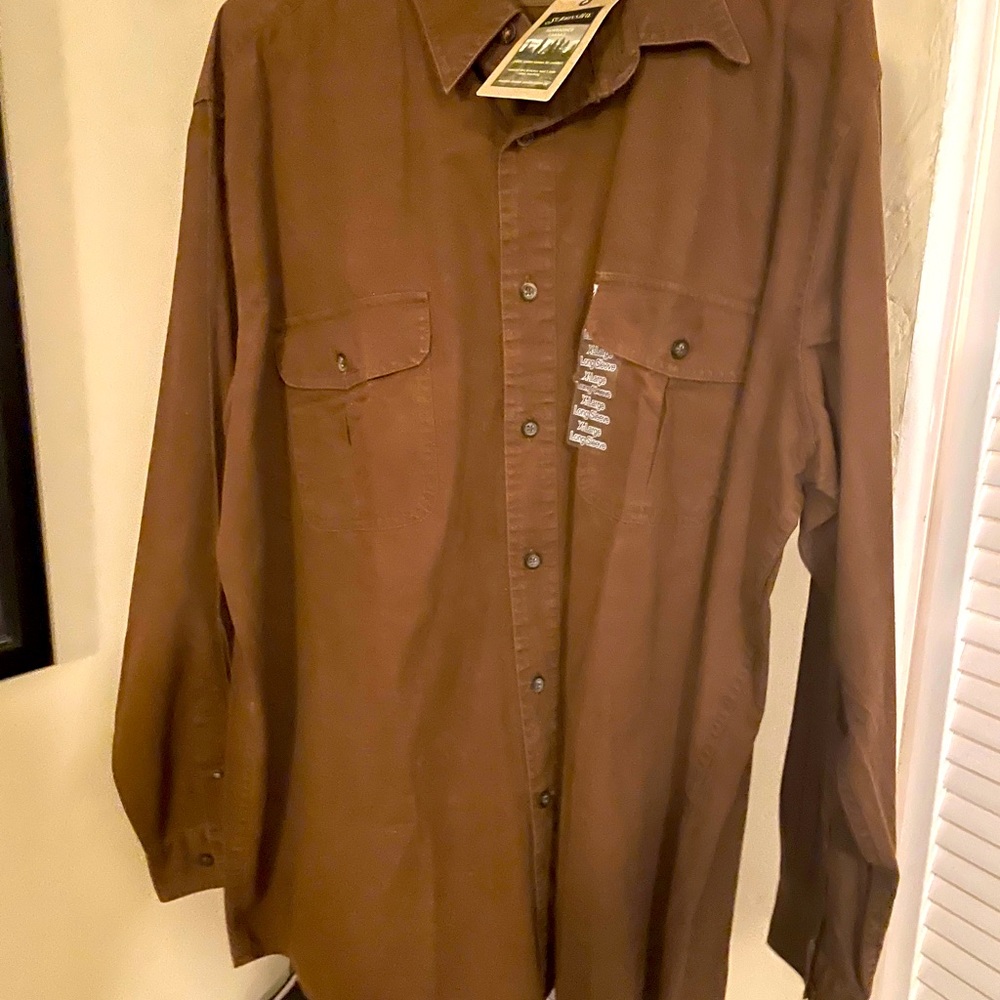 XLarge brown collar shirt thick material